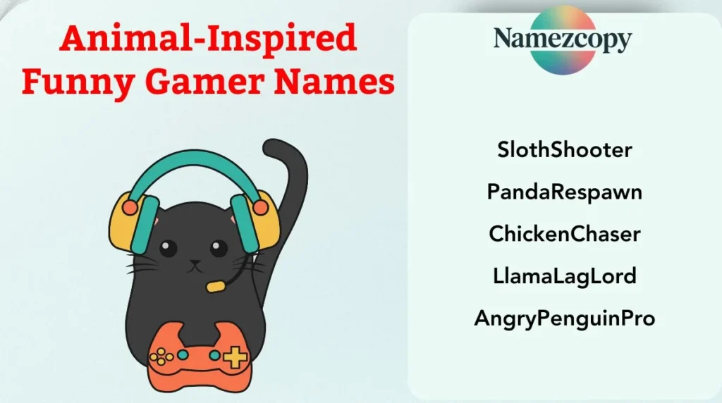 Animal-Inspired Funny Gamer Names