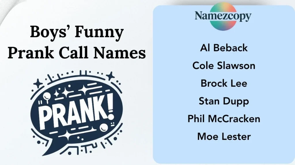 Boys’ Funny Prank Call Names