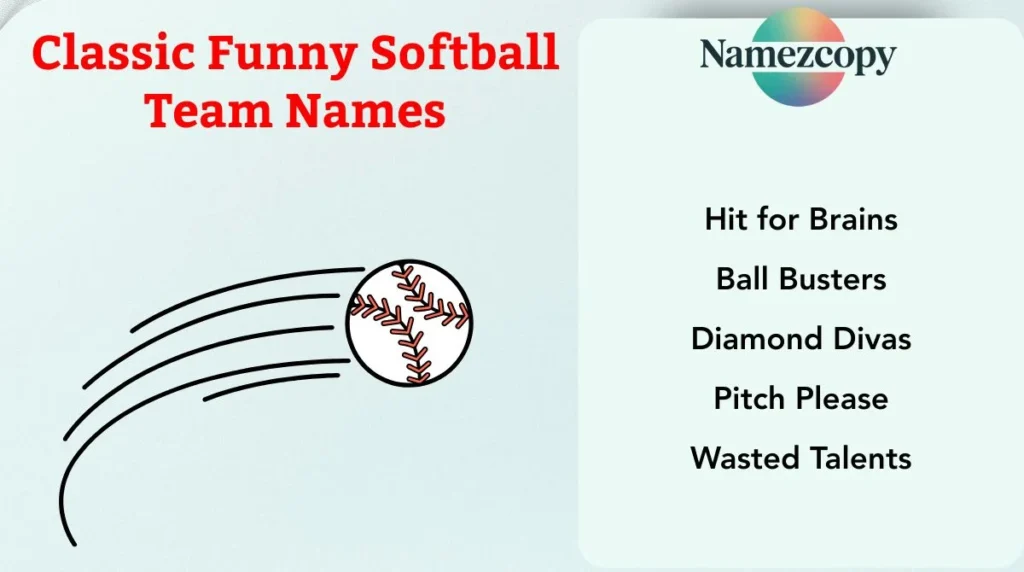 Classic Funny Softball Team Names