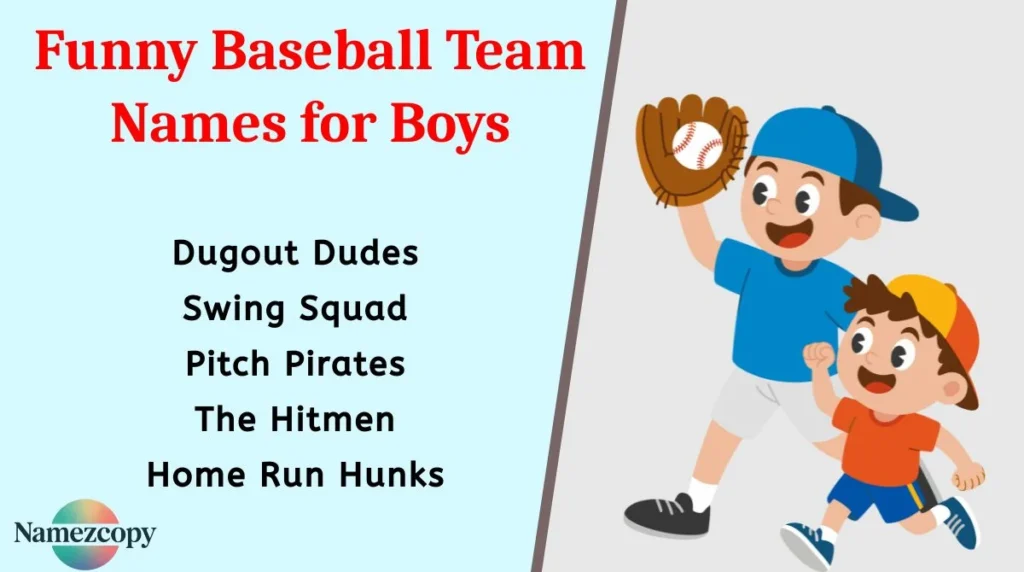Funny Baseball Team Names for Boys