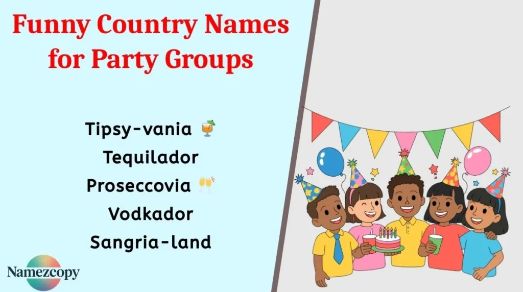 Funny Country Names for Party Groups