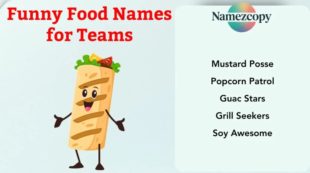 Funny Food Names for Teams
