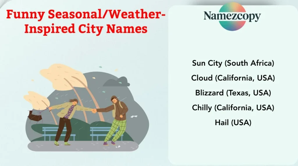 Funny Seasonal/Weather-Inspired City Names