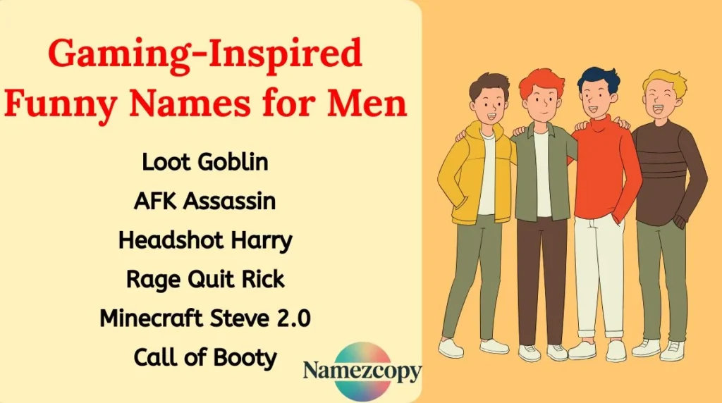 Gaming-Inspired Funny Names for Men