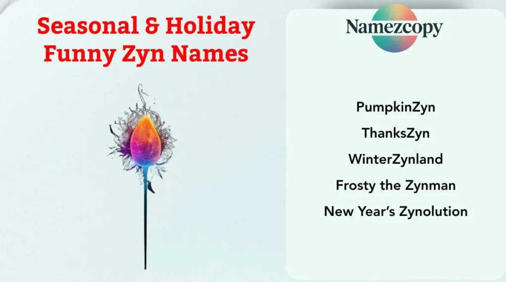 Seasonal & Holiday Funny Zyn Names