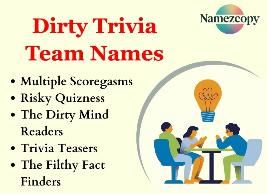 Dirty Trivia Team Names