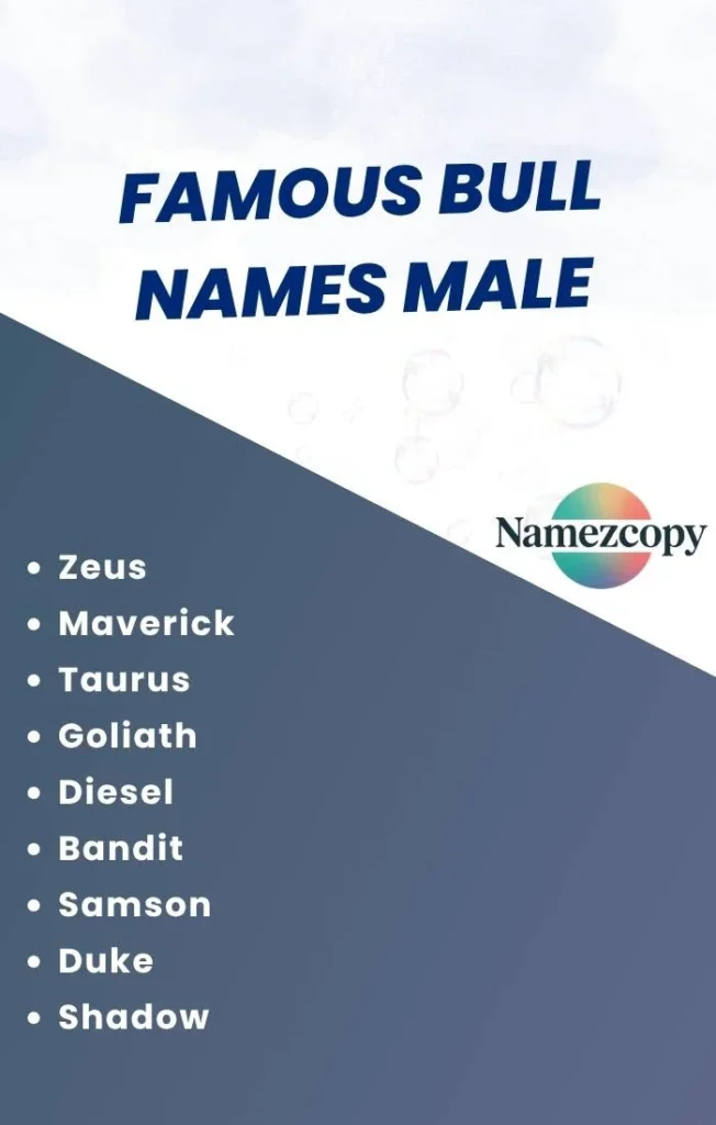 Famous Bull Names Male