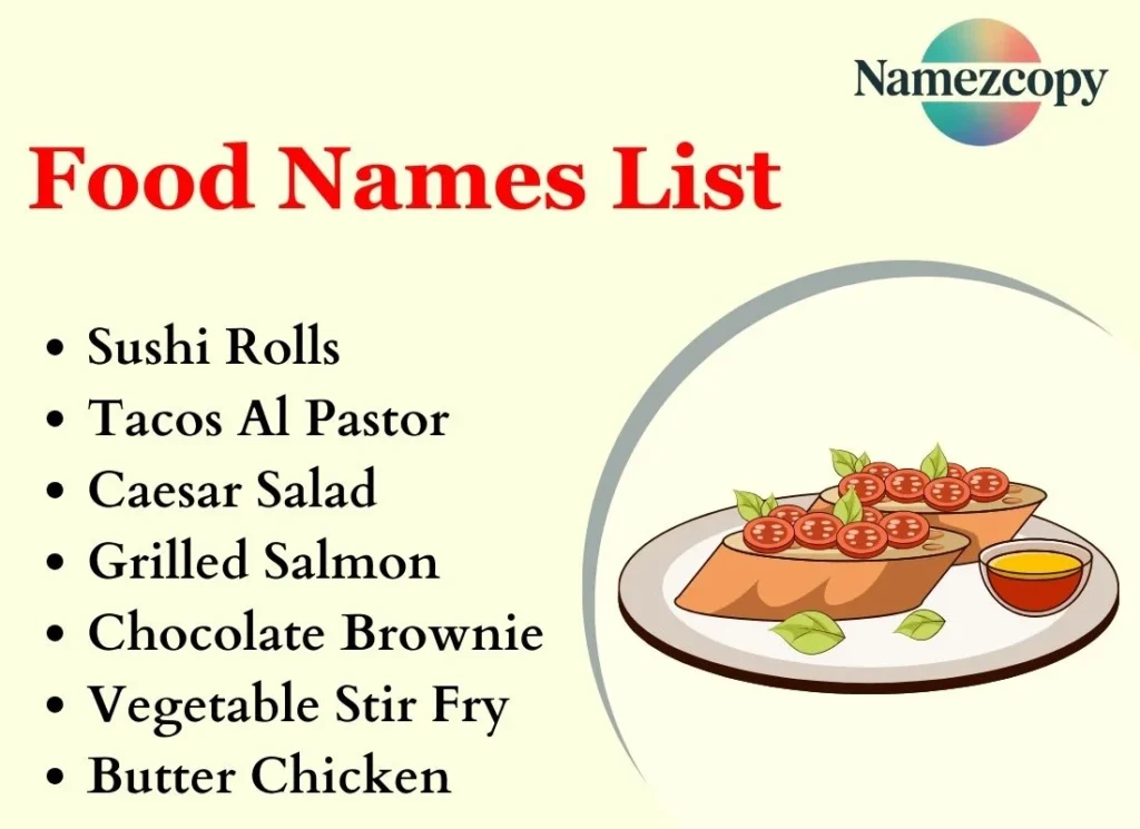 Food Names List