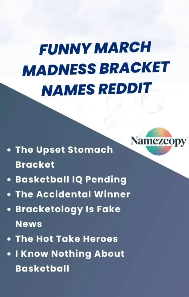 Funny March Madness Bracket Names Reddit