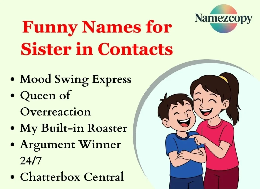 Funny Names for Sister in Contacts