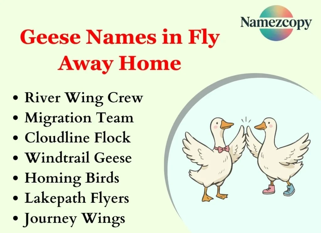 Geese Names in Fly Away Home