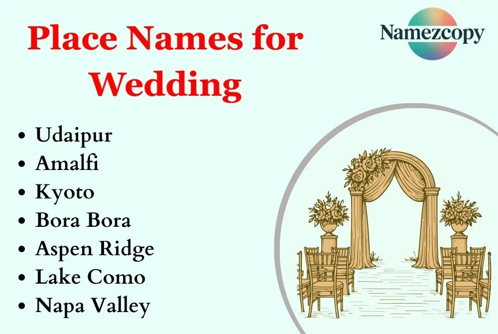 Place Names for Wedding