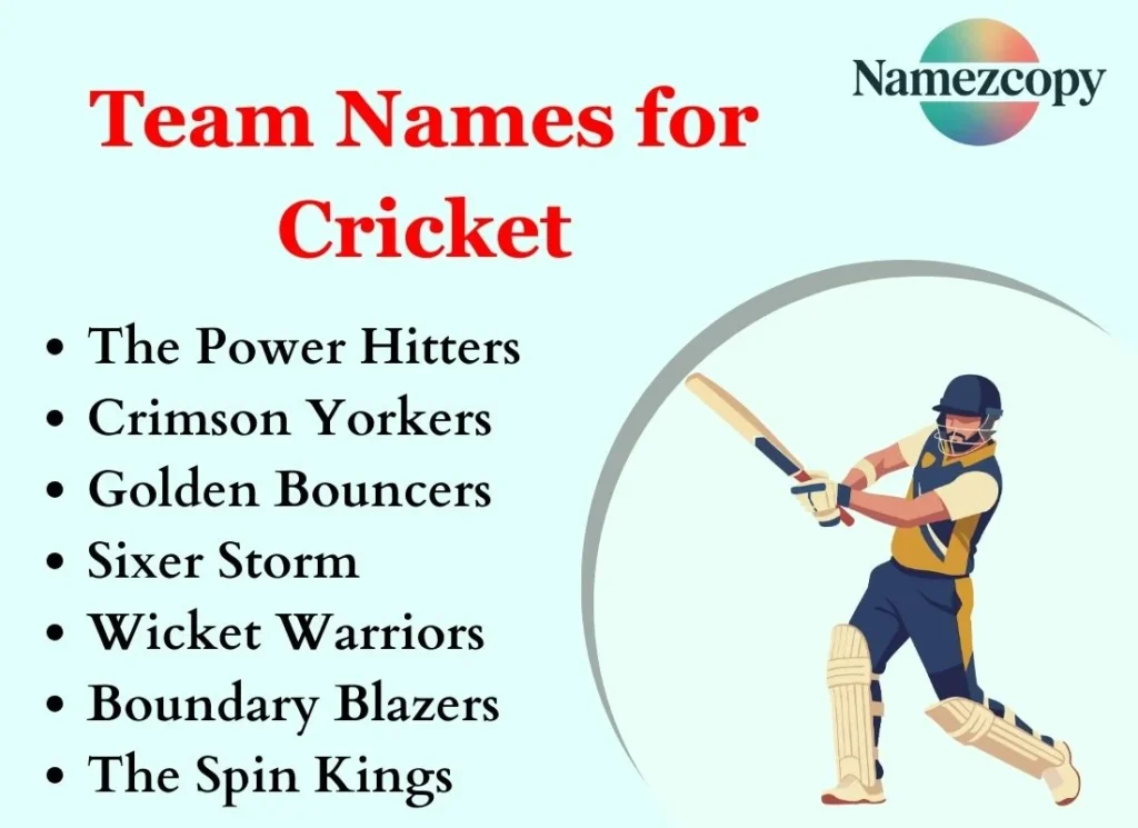 Team Names for Cricket