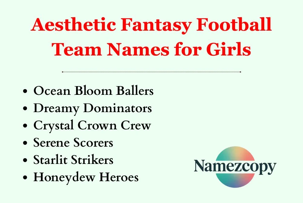 Aesthetic Fantasy Football Team Names for Girls