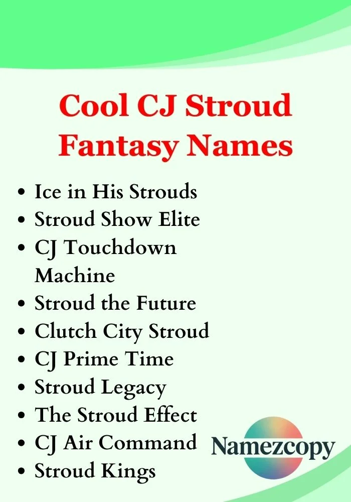 Cool CJ Stroud Fantasy Names