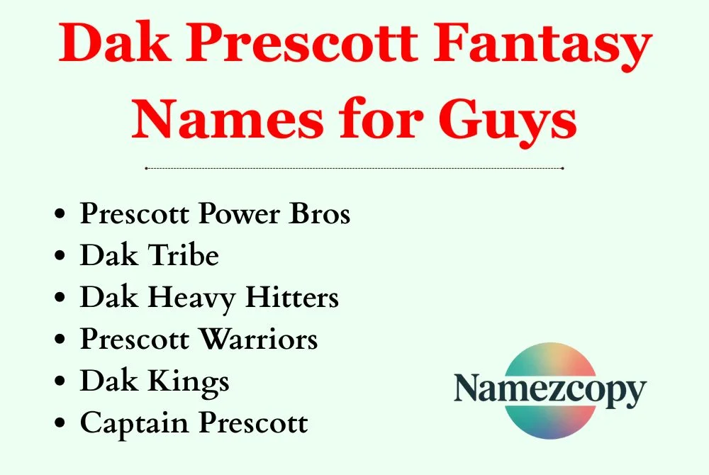 Dak Prescott Fantasy Names for Guys