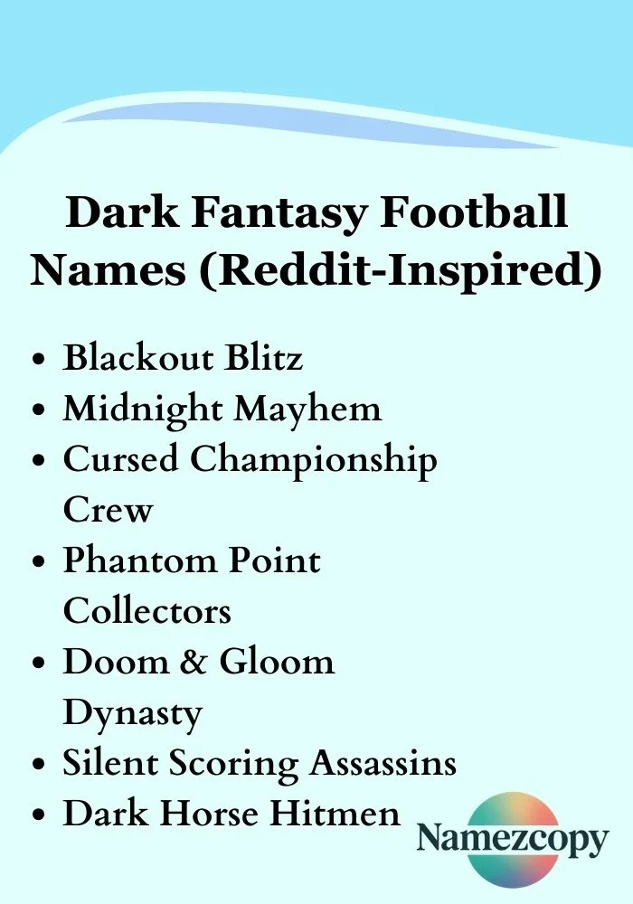 Dark Fantasy Football Names (Reddit-Inspired)
