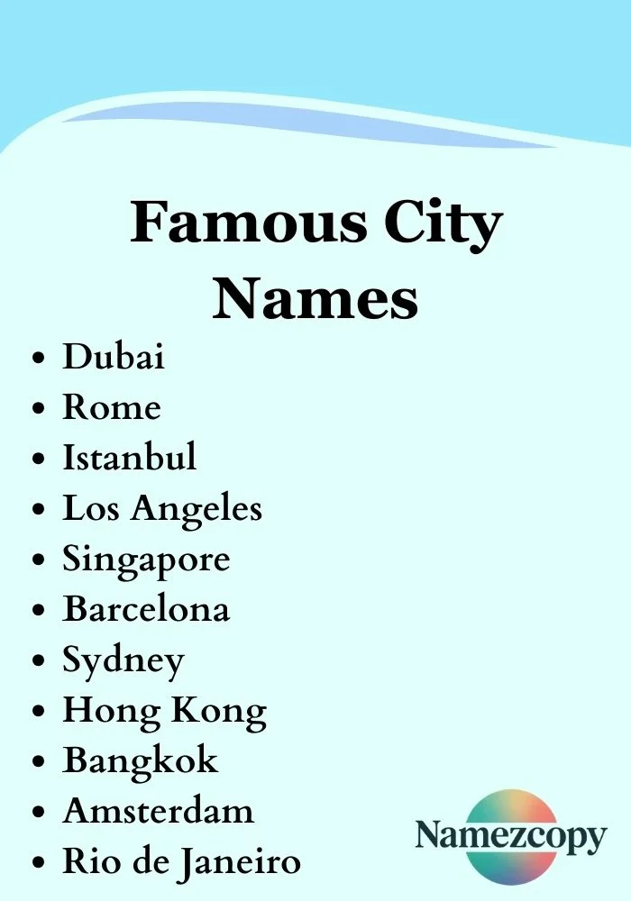 Famous City Names