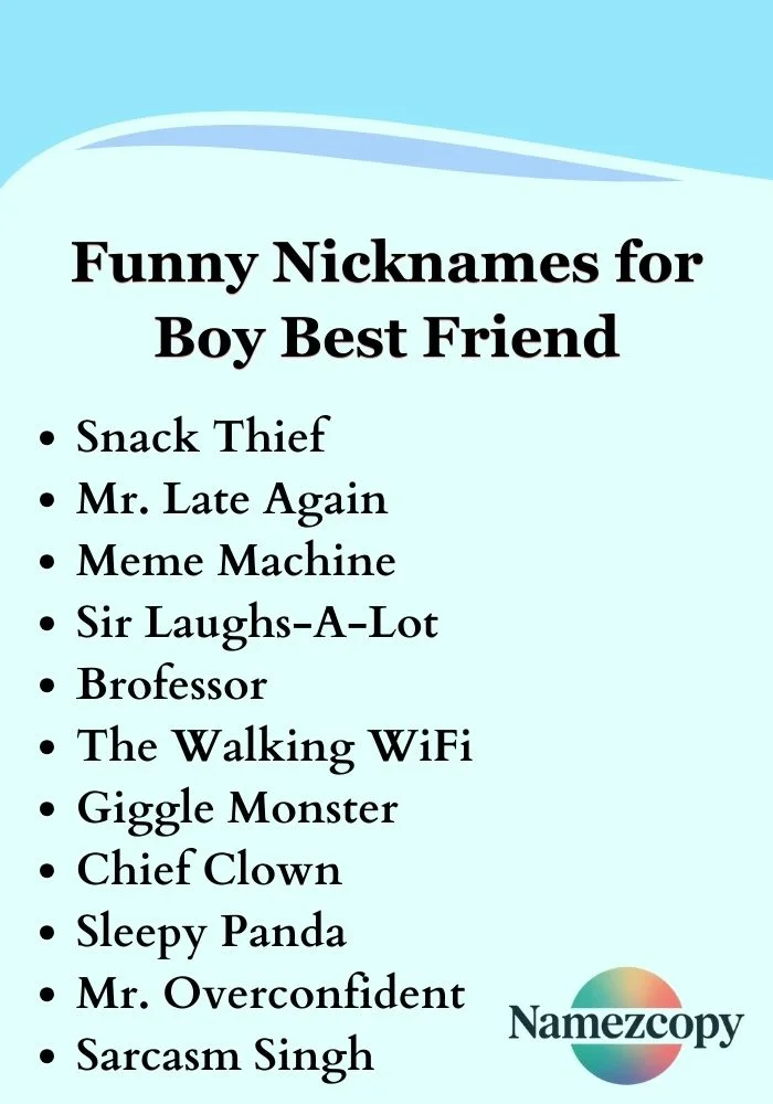 Funny Nicknames for Boy Best Friend