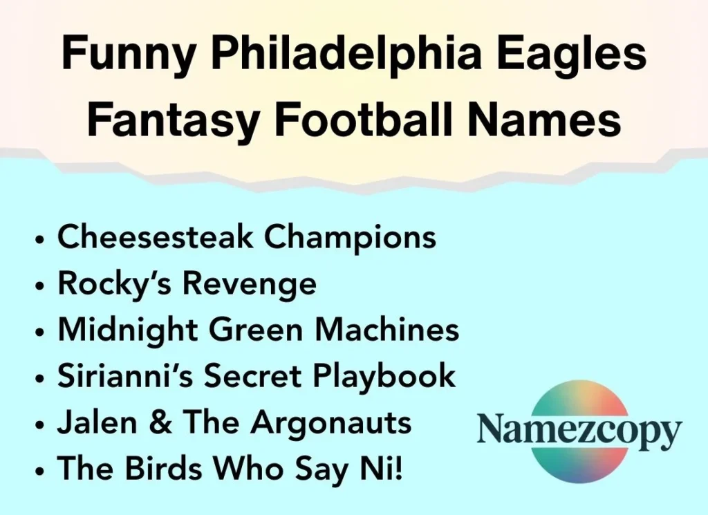 Funny Philadelphia Eagles Fantasy Football Names