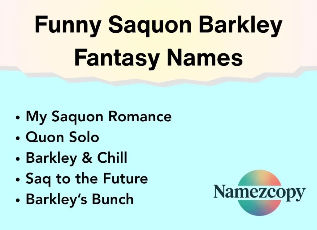 Funny Saquon Barkley Fantasy Names