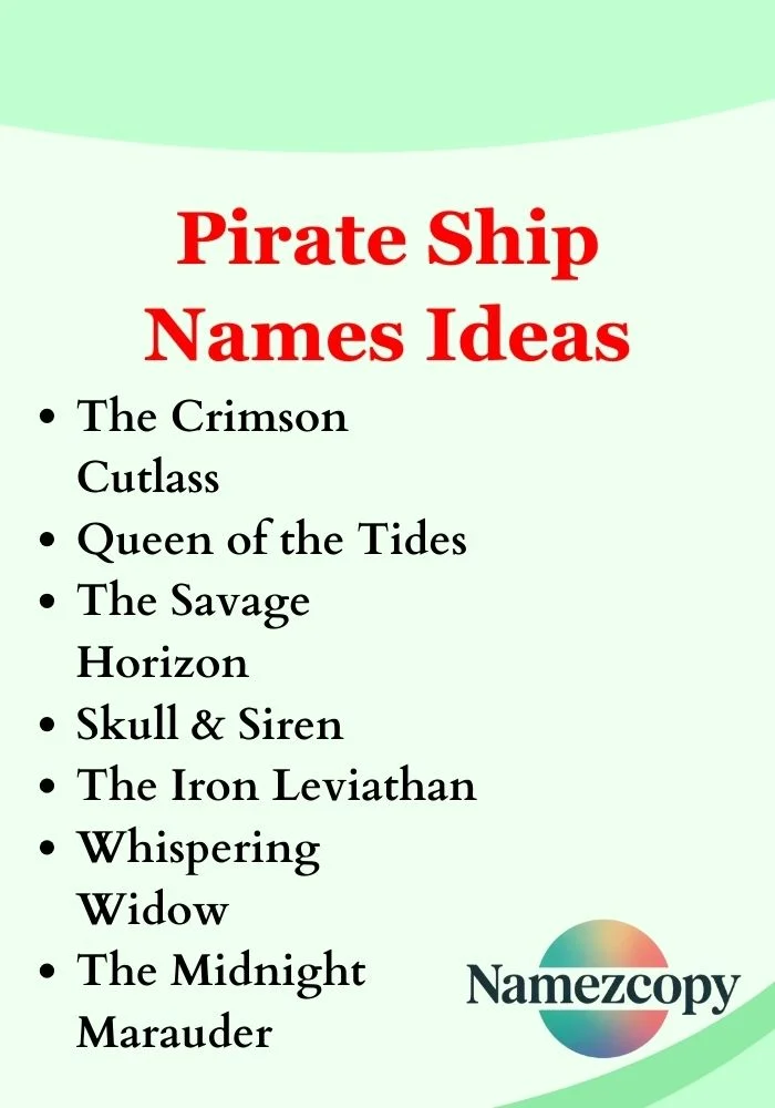 Pirate Ship Names Ideas