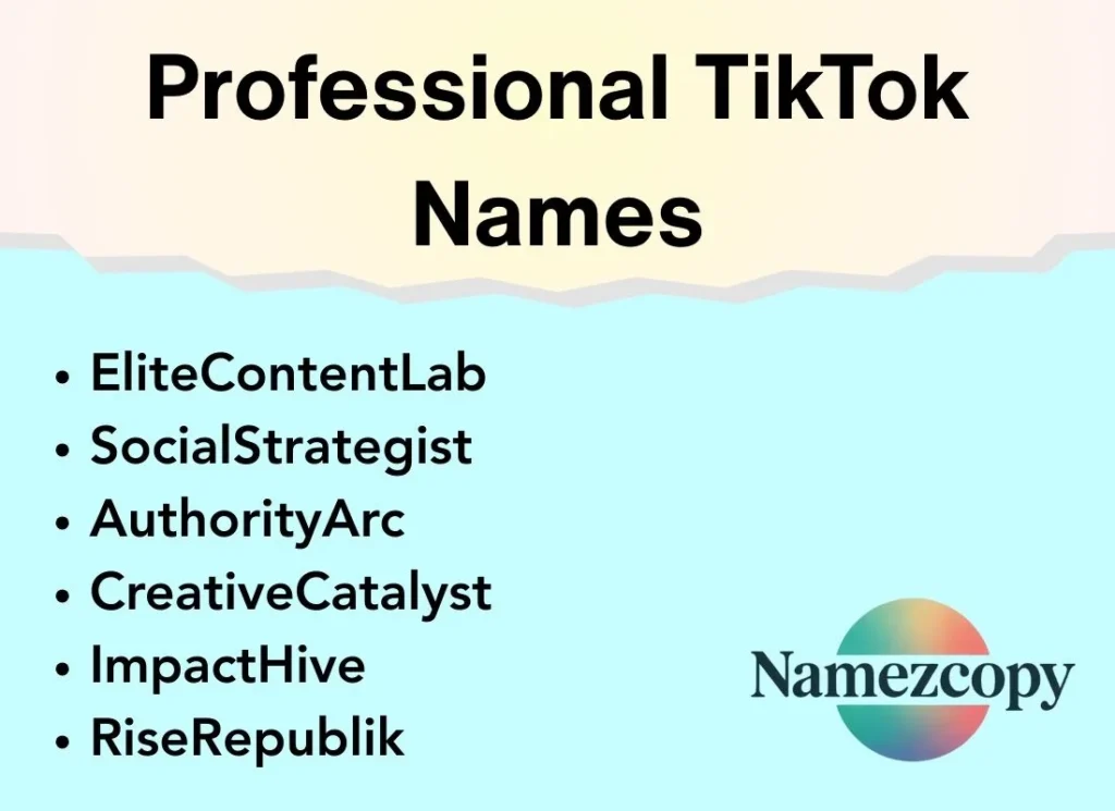 Professional TikTok Names