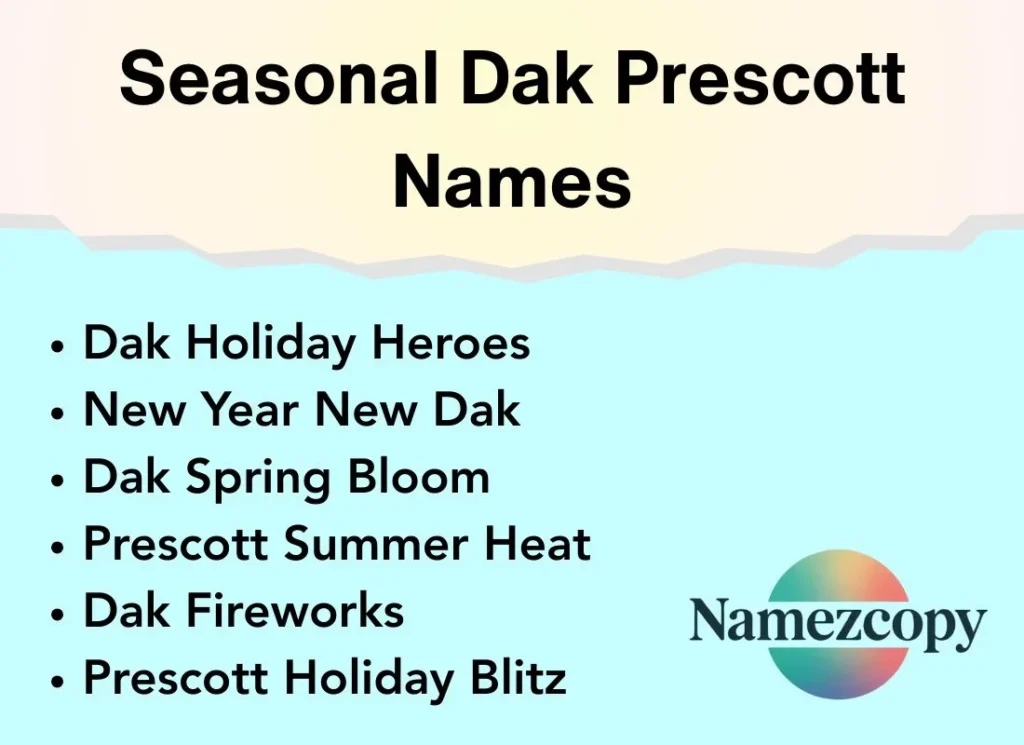 Seasonal Dak Prescott Names