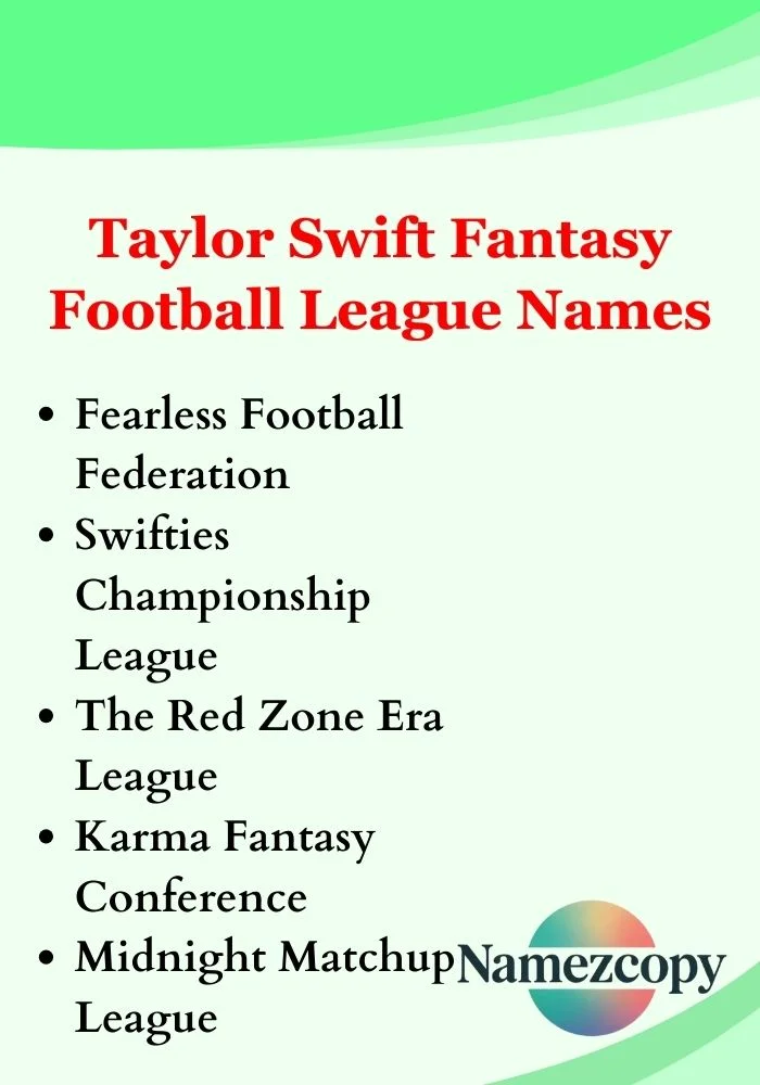 Taylor Swift Fantasy Football League Names