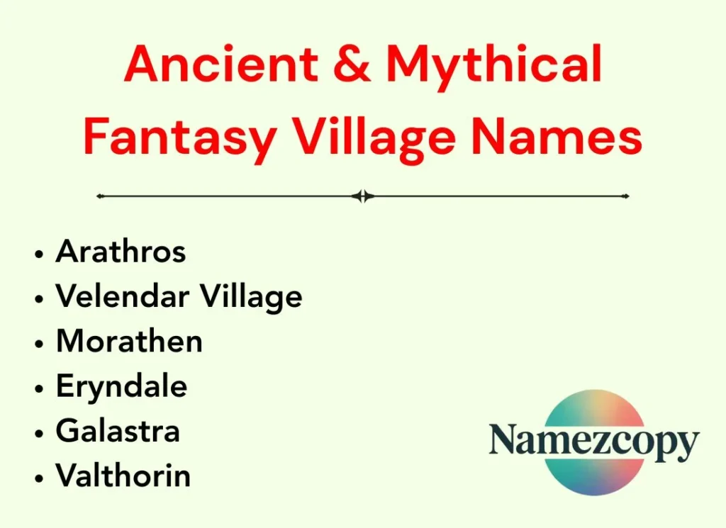 Ancient & Mythical Fantasy Village Names