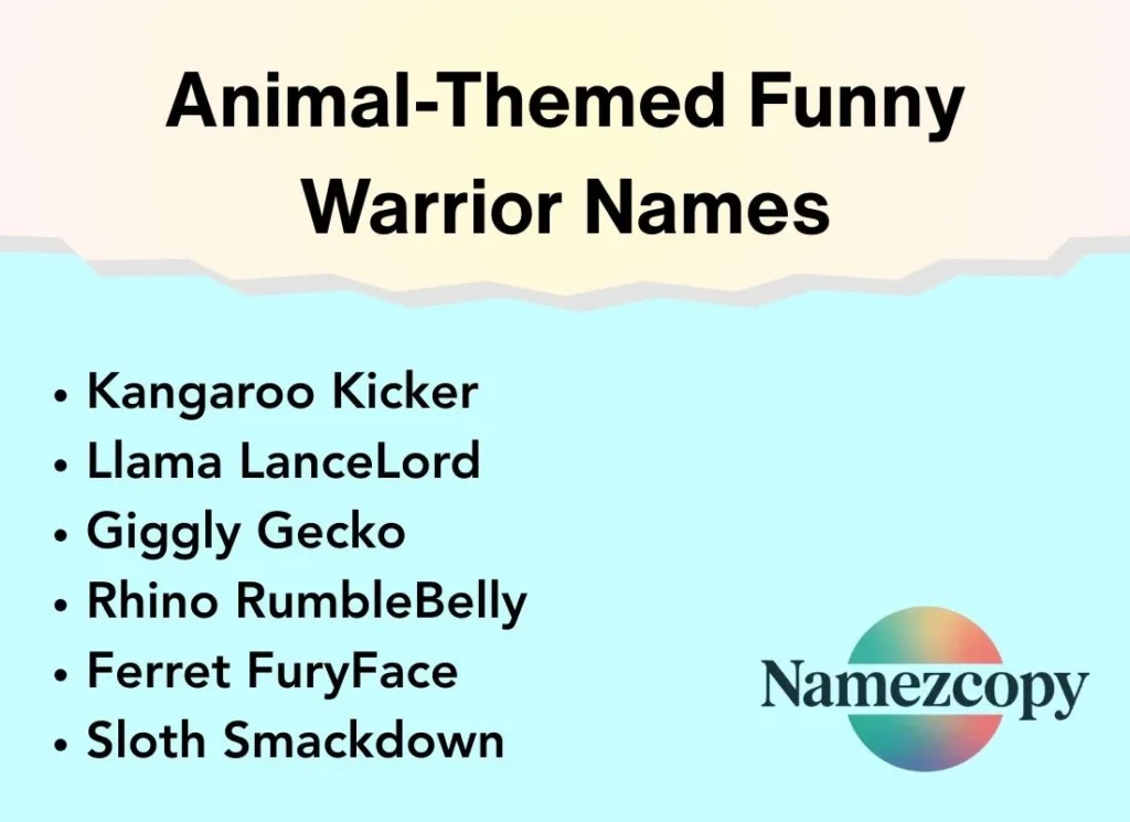 Animal-Themed Funny Warrior Names