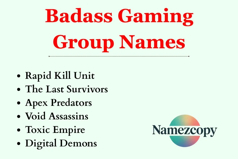Badass Gaming Group Names