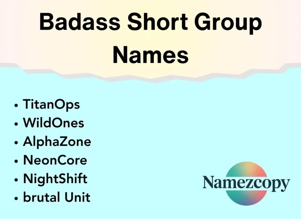 Badass Short Group Names