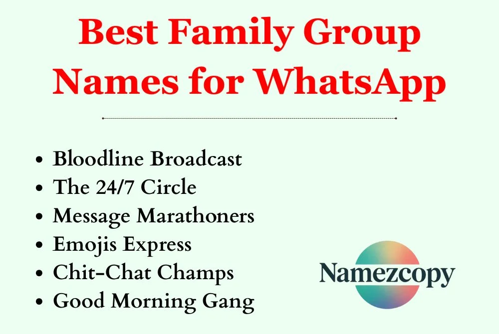 Best Family Group Names for WhatsApp