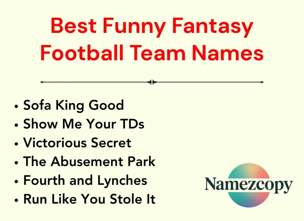 Best Funny Fantasy Football Team Names