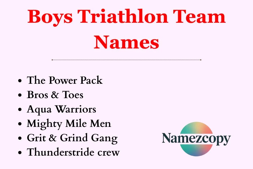 Boys Triathlon Team Names