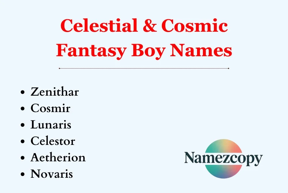 Celestial & Cosmic Fantasy Boy Names