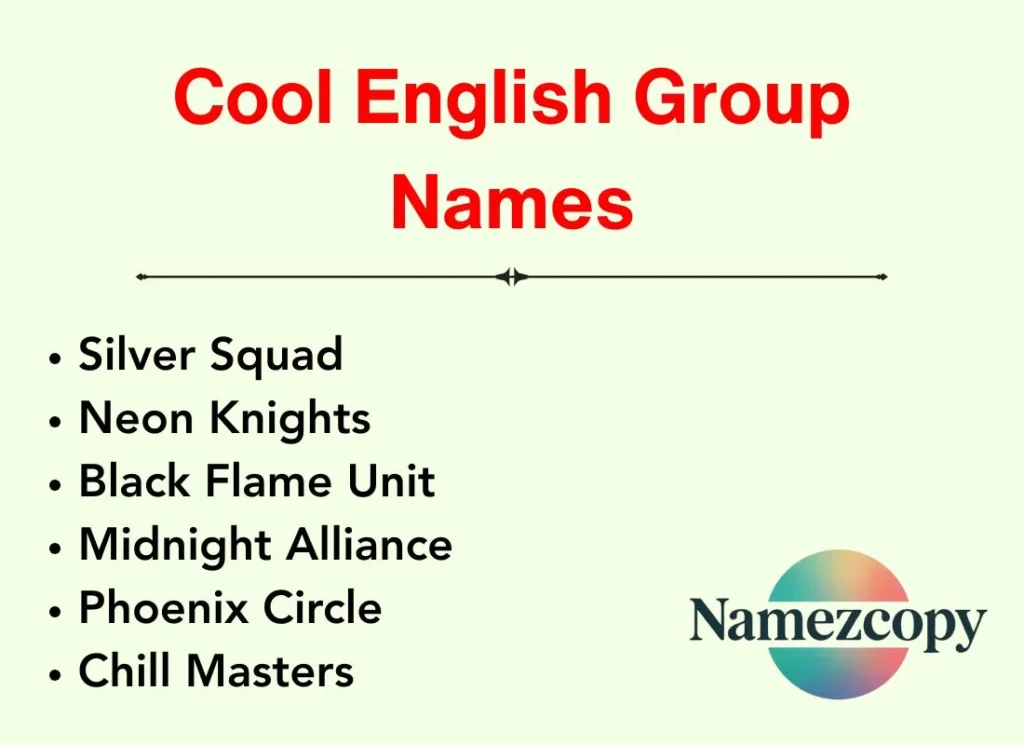 Cool English Group Names