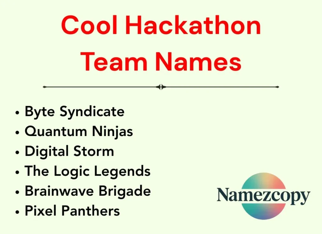 Cool Hackathon Team Names