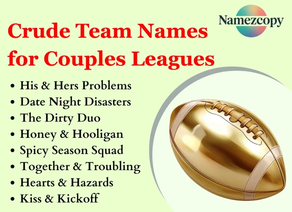 Crude Team Names for Couples Leagues