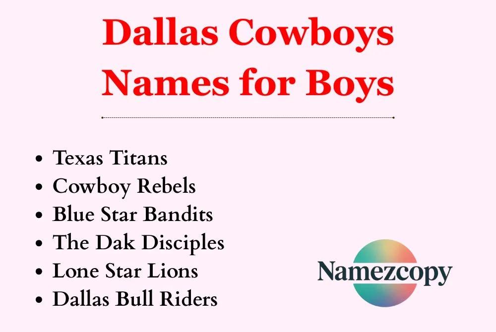 Dallas Cowboys Names for Boys