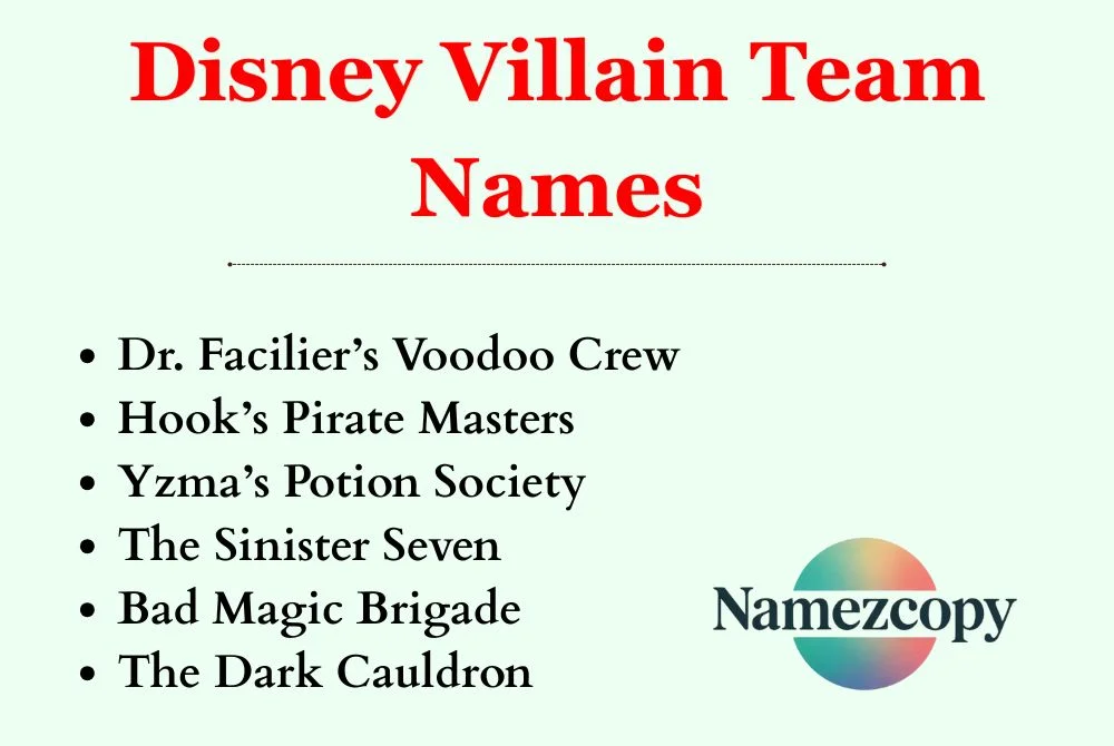 Disney Villain Team Names