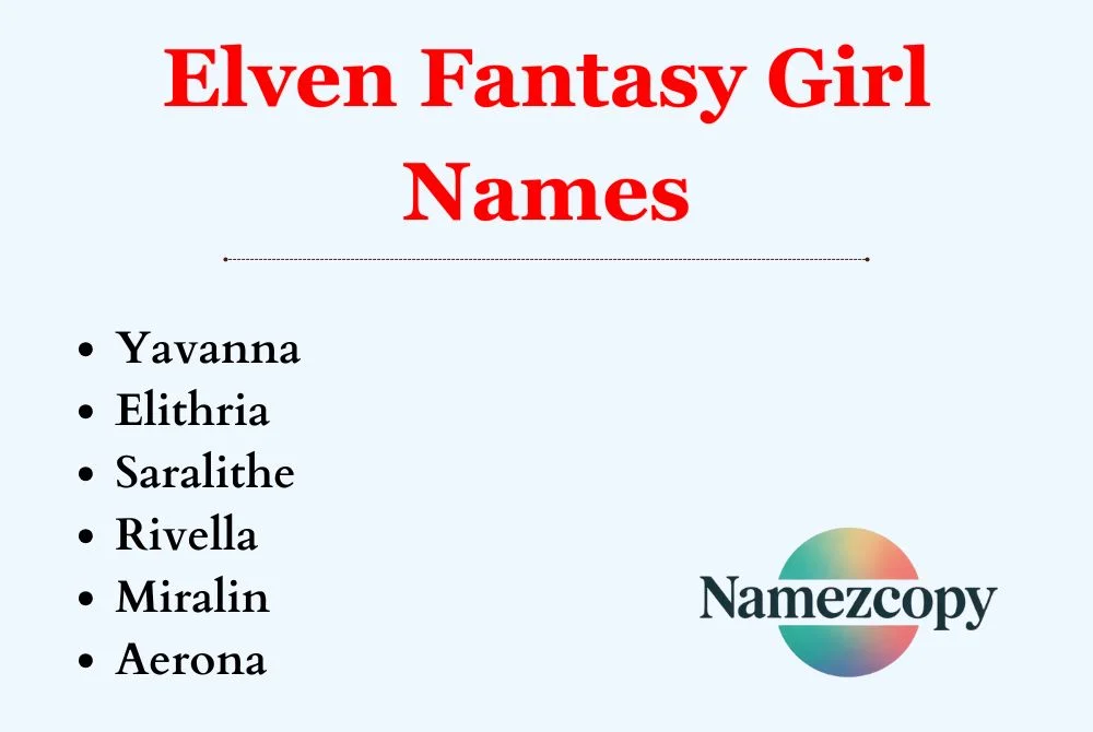Elven Fantasy Girl Names