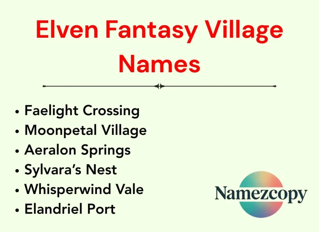 Elven Fantasy Village Names