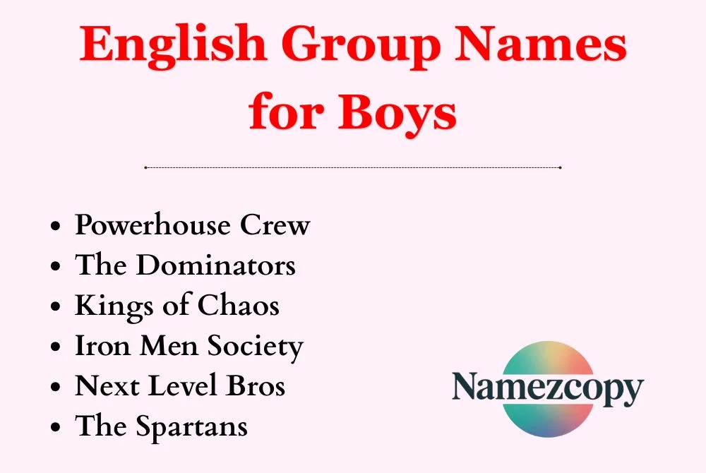 English Group Names for Boys