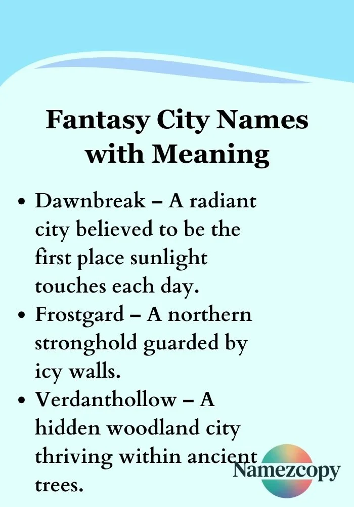 Fantasy City Names with Meaning