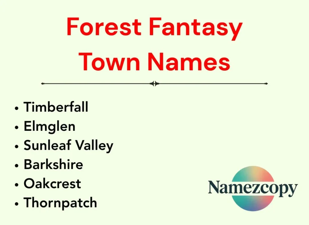 Forest Fantasy Town Names