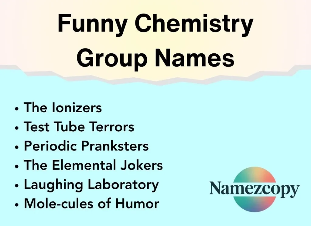 Funny Chemistry Group Names