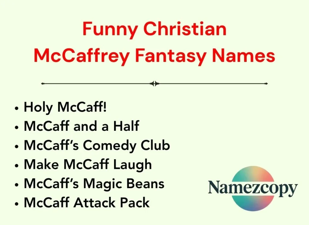 Funny Christian McCaffrey Fantasy Names