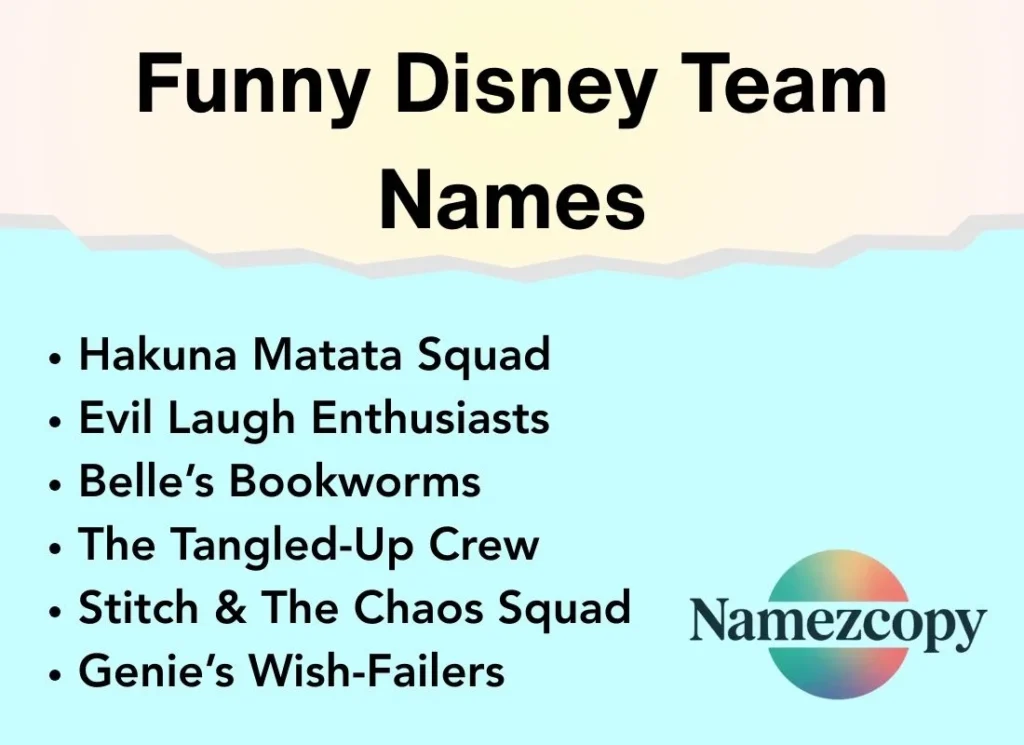Funny Disney Team Names